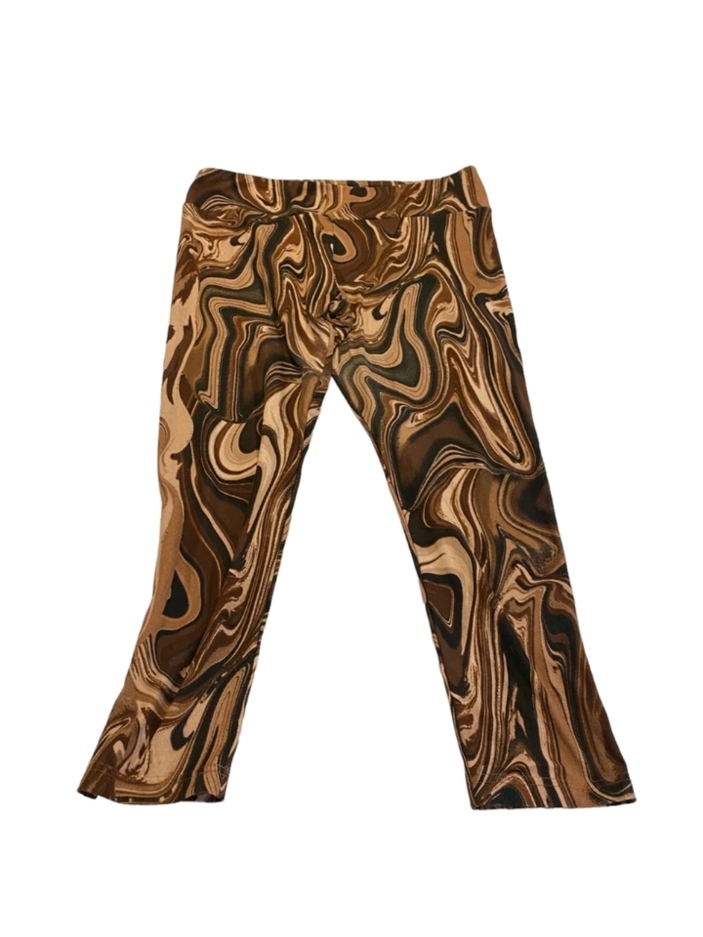No Boundaries Brown Swirl Print Ankle Leggings Size XL